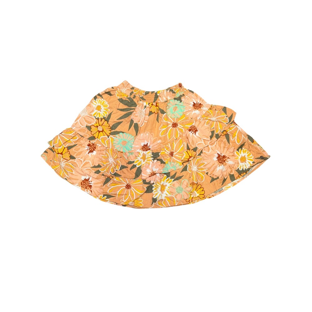 Roxy Floral Mini Skirt Tiered Ruffle Boho Cottagecore